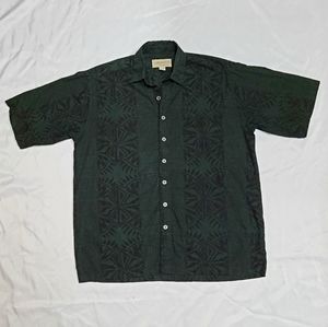 Johari West Mens Hawaiian Shirt XLT Dark Green